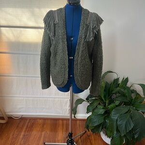 Green Fringe BoHo Blazer